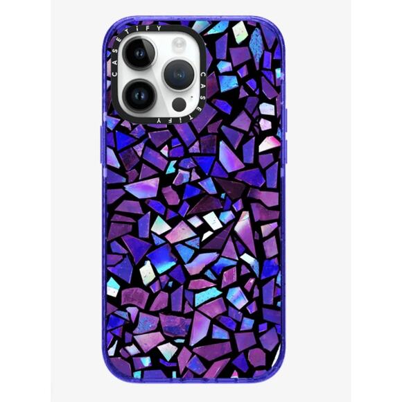 CASETiFY Impact iPhone 14 Pro Max Case Deep Crystals Peri Purple MagSafe - Picture 1 of 5